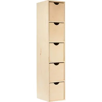 Zásuvkový kontejner Zeller Dřevěný zásuvkový box s 5 zásuvkami 21 x 18 x 86 cm březové dřevo