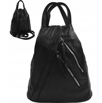 Kabelka Batoh dámský batoh-kabelka z eko kůže ČERNÝ | nastavitelné popruhy