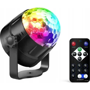 Hudebniny DISCO KOULE PROJEKTOR LED RGB DISKOTÉKA REFLEKTOR LASER PÁRTY + DÁLKOVÉ OVLÁDÁNÍ