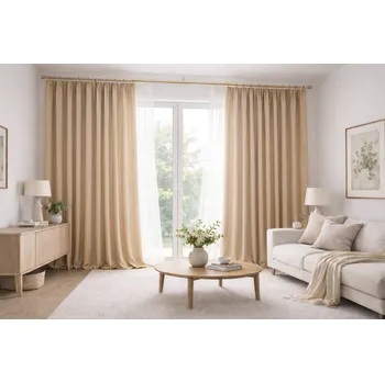 Závěs Orbytex Dekorační závěs hotový Adél - béžový Rozměry: Š/V 145x270 (1ks), Vršek závěsu: KROUŽKY