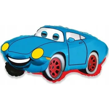 Balónek Fóliový balónek "Usmívající se auto", modrý, Flexmetal, 35 cm, SHP