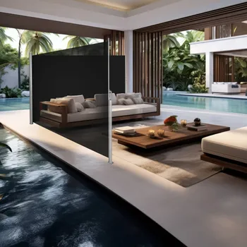 Markýza Tectake Dvojitá boční markýza černá 200 x 600 cm Rozbale(v)no, poškozená krabice - není originální