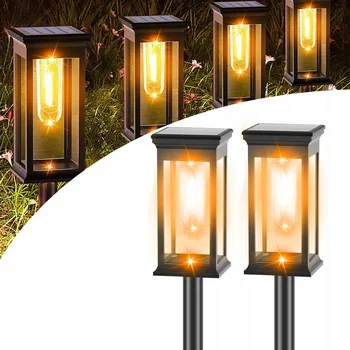 Venkovní osvětlení 2x ZAHRADNÍ SOLÁRNÍ LAMPA DEKORATIVNÍ LUCERNA ZAPICHOVACÍ SLOUPEK FILAMENT