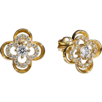 Náušnice Soliter Náušnice z bílého zlata Kytičky se zirkony 239 001 01291 00 + 2 měsíce na vrácení zboží