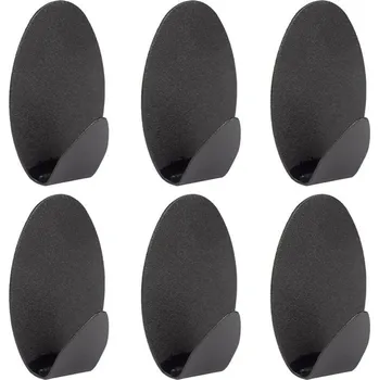 Nábytkové kování Háček samolepicí ovál ocel ČER (6ks)