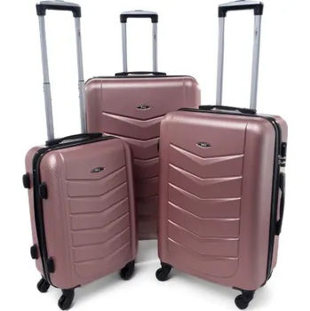 Sada 3 kufrů KEMER RGL 520 Růžově červená
