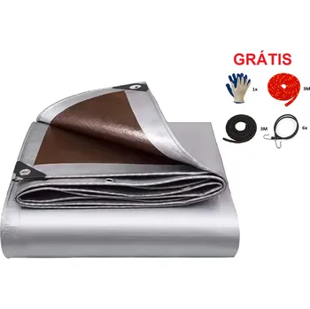 Krycí plachta JAKS KRYCÍ PLACHTA STŘÍBRNO - HNĚDÁ 8X10 M 210G/M2