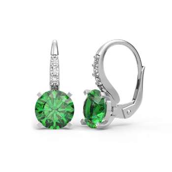 Náušnice SOLUNA Nadčasové stříbrné náušnice se zelenými zirkony GRANDI na patent
