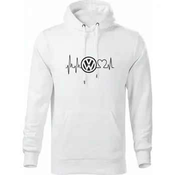 Pánská mikina Mikina s kapucí K156 VOLKSWAGEN LINIE bílá vel L