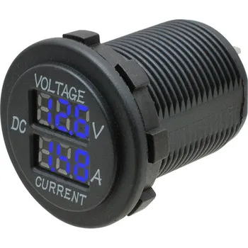 voltmetr do auta Digitální voltmetr a ampérmetr - modrý displej