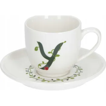 LA PORCELLANA BIANCA SOLOTUA Šálek s podšálkem 90 ml, Vzor Y
