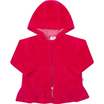 Kojenecké oblečení Semišková mikinka s kapucí New Baby Baby tmavě růžová 68 (4-6m)