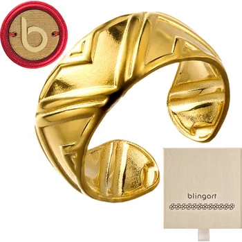 Prsten Dámský pozlacený Prstýnek , zdobený, nastavitelný, OCEL dekorativní textura