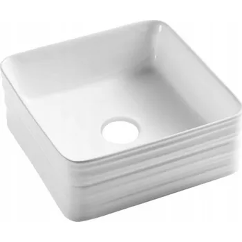 Umyvadlo Umyvadlo na desku čtvercové Invena AKTE 38 cm bílé