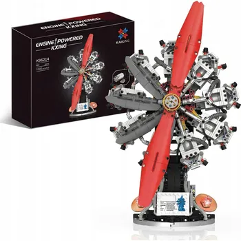 ostatní stavebnice STAVEBNICE 9VÁLCOVÝ HVĚZDICOVÝ MOTOR 1100 DÍLŮ SADA KOSTEK DÁREK