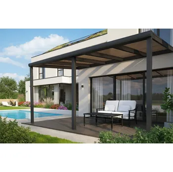 Pergola hliníková pergola SKYLUX CLIMALUX 4,0 x 4,0 m antracit + bronz PC