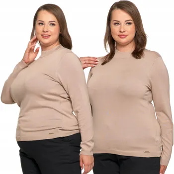 Dámský svetr Dámský svetr Moraj hladký béžový s dlouhým rukávem viskóza velikost L