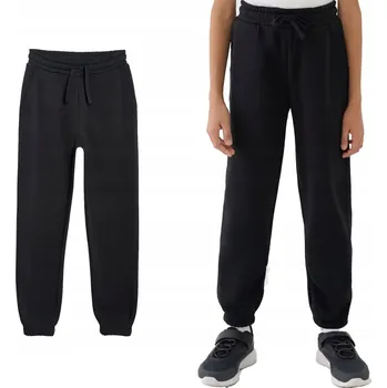 Dívčí tepláky bavlněné 4F F1509 zateplené černé velikost 152.