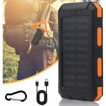 Powerbanka Solární powerbanka 26800 mAh, voděodolná, rychlé nabíjení, LED + KOMPAS