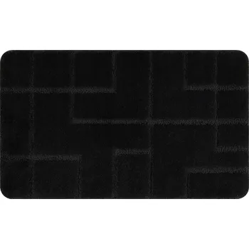 Koupelnová předložka KOUPELNOVÁ PŘEDLOŽKA 60x100 ČÁRY černá PROTISKLUZOVÁ MĚKKÁ #KPL266