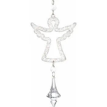 Vánoční dekorace DECOLED Vánoční ozdoba na stromeček anděl 8,5 cm, závěsná, akryl a kov
