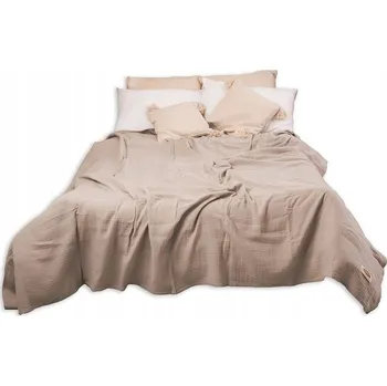 Prostěradlo Přehoz na postel Matex bavlna 240 cm x 210 cm béžový