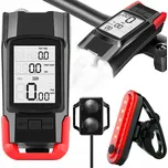 Verk Voděodolné LED světlo na kolo USB, klakson, tachometr 3v1, červené Velikost: univerzální