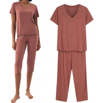 Dámské pyžamo HENDERSON Dámské pyžamo z viskózy s krátkým rukávem Noves 43023 mauve L