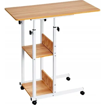 Konferenční stolek MOBILNÍ PŘÍRUČNÍ STOLEK K POSTELI s nastavitelnou výškou, na kolečkách, stolek POD NOTEBOOK