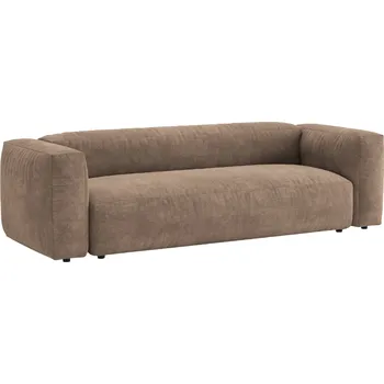 Pohovka Micadoni Tmavě béžová sametová rozkládací pohovka Martina 264 cm