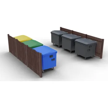 Popelnice HTI Kontejnerové hrazení Recyklát XII Barva konstrukce: šedá komaxit (RAL 7016)