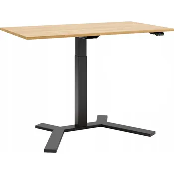 Psací stůl Kancelářský stůl čtvercový Deerhorn 80 x 80 x 125 cm černý, přírodní dub