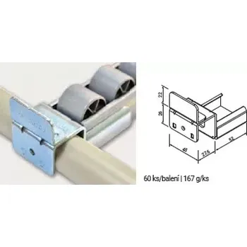 Dílenský regál Úchytka válečkové dráhy se zarážkou