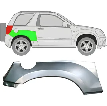 Blatník karosérie Opravný plech zadního blatníku horní část na Suzuki Grand Vitara 2005-2012 / Levá