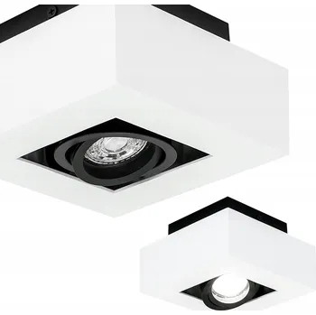 STROPNÍ SVÍTIDLO PŘISAZENÉ, BÍLO-ČERNÉ, S NASTAVITELNÝM ÚHLEM (VÝMĚNNÝ KROUŽEK) EDO