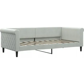 Pohovka Světle šedá pohovka s funkcí spaní 219 x 100 x 68 cm samet 2 v 1