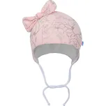 Kojenecká bavlněná čepička s mašličkou New Baby NUNU růžová 74 (6-9m)