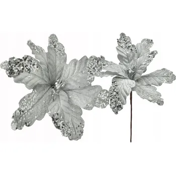 Vánoční dekorace Stříbrná Větvička Vánoční Hvězda Vánoční ozdoba, dekorace 30 cm