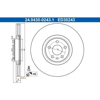Brzdový kotouč Brzdový kotouč ATE 24.0430-0243.1