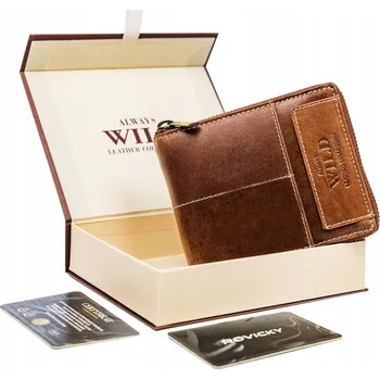 Peněženka Always Wild peněženka z přírodní kůže, hnědá - muž
