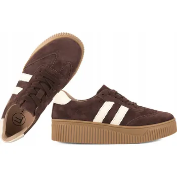 Dámské polobotky FILIPPO DP6776 DÁMSKÉ POLOBOTKY SNEAKERS NA PLATFORMĚ KOŽENÉ hnědé 41