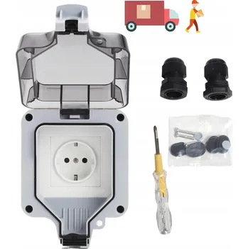 Elektrická zásuvka VENKOVNÍ VODOTĚSNÁ ZÁSUVKA S VYPÍNAČEM IP66 VODĚODOLNÁ ZÁSUVKA