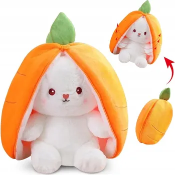 plyšák PLYŠOVÝ KRÁLÍK S MRKVÍ 25 CM UŠI PLYŠOVÁ HRAČKA MĚKKÁ HRAČKA PRO DĚTI