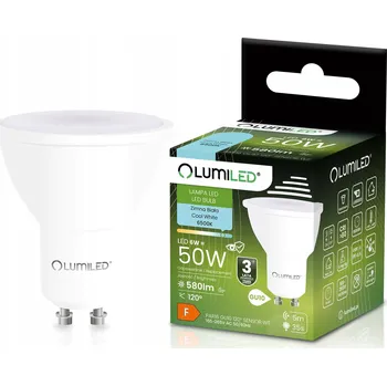 Žárovka LED ŽÁROVKA GU10 REFLEKTOR PAR16 6W = 50W 580LM 6500K STUDENÁ BÍLÁ 120° LUMILED