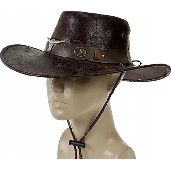 Klobouk Kovbojský klobouk Adar z eko kůže černý 58 cm