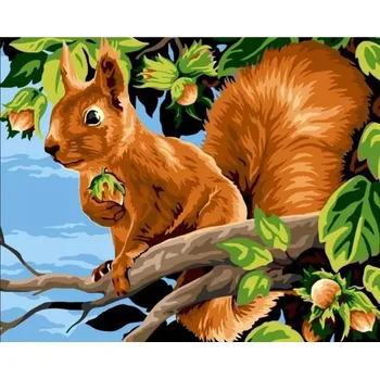 MALOVÁNÍ PODLE ČÍSEL 40X50 CM VEVERKA S...