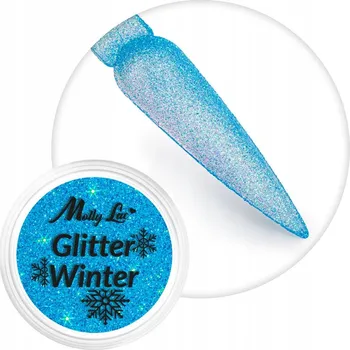 Přípravek na nehty Třpytivý prach na nehty MollyLac Glitter Winter, zimní dekorace 1g Č. 5