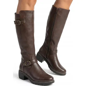 Dámské kozačky Wojtyłko dámské kozačky po kolena na sloupkovém podpatku, velikost 40