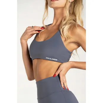 Dámské spodní prádlo GYM GLAMOUR Sportovní podprsenka s otevřenými zády XS modrá - Na cvičení a trénink