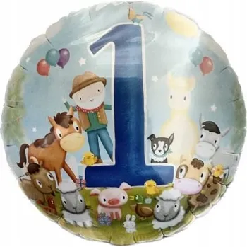 Balónek Heliumový balónek 45,7 cm Číslice 1 Farma